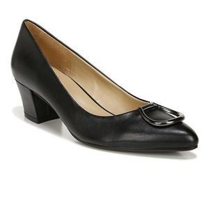 Black Caprice Leather Pump, 8.5M